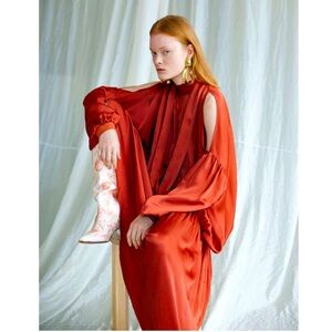 Mother of Pearl London silken Eleanor gown from 2020 Resort Collection